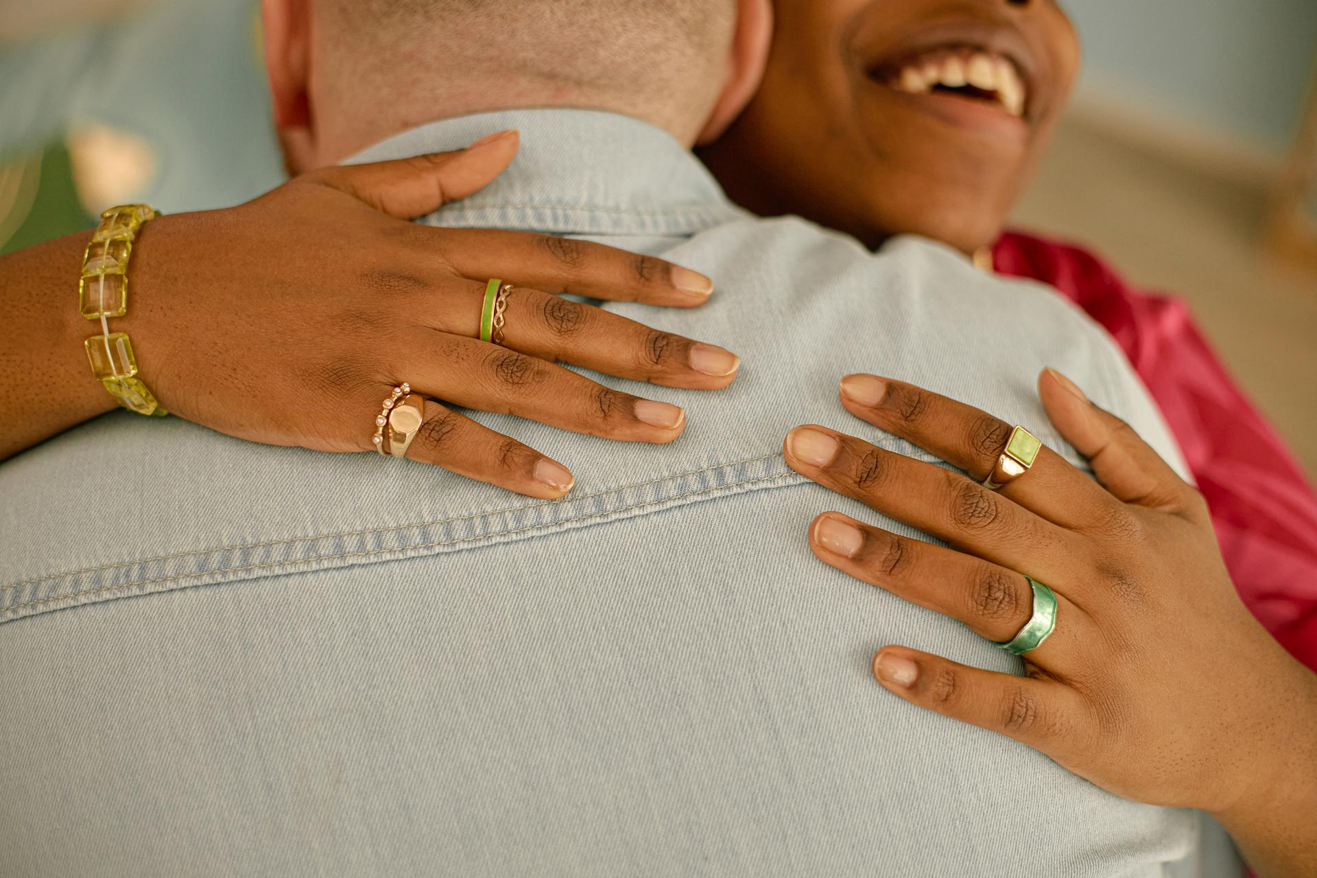 Two people hugging